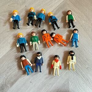 Vintage Playmobil Action Figures Lot of 14 Assorted Men 1974 Collars Police